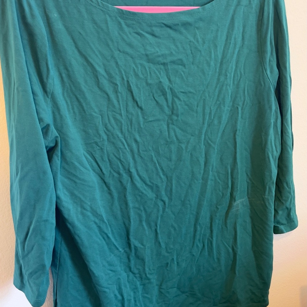 Large emerald green Ann Taylor 3/4 sleeve blouse